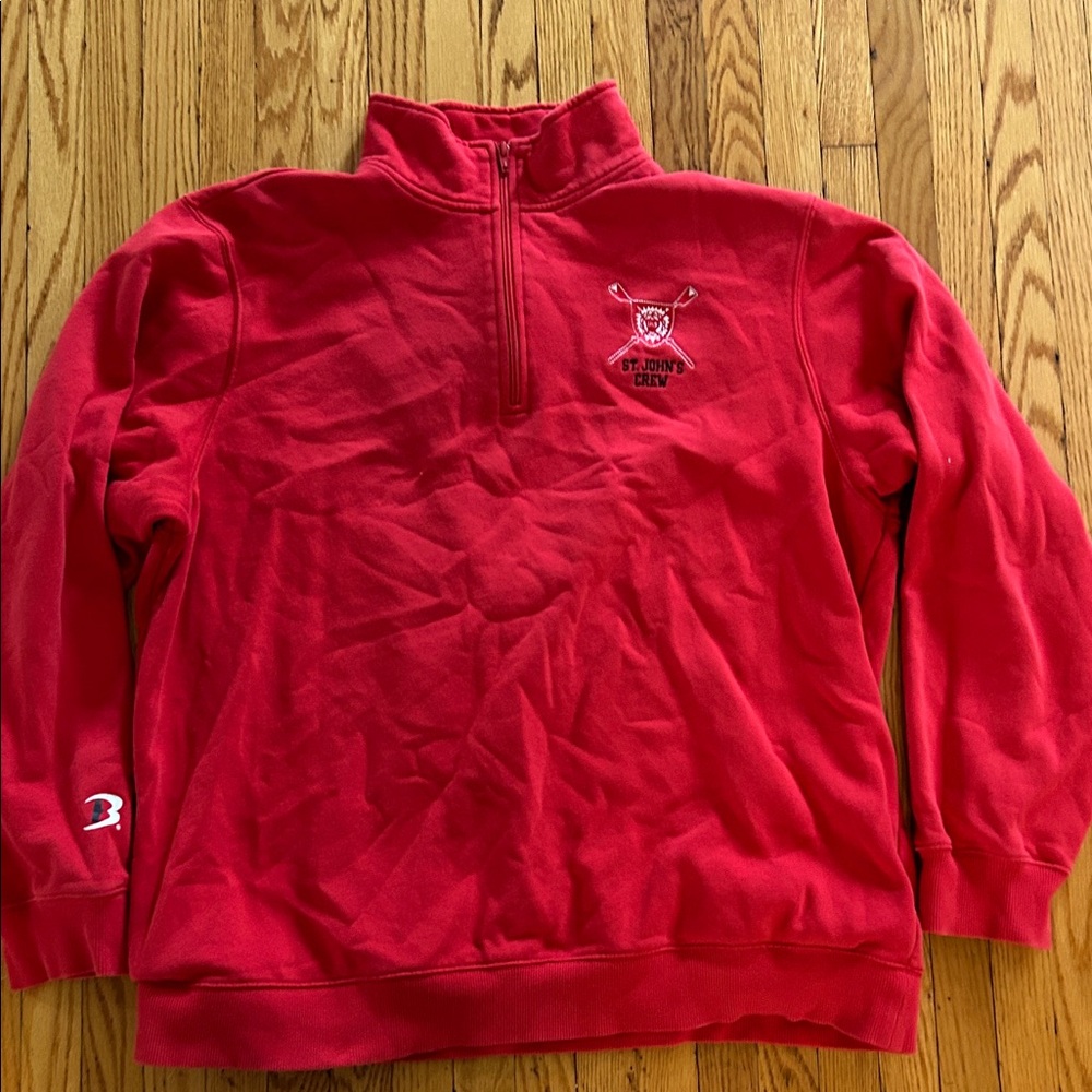 Red Zip-Up Men's Sweatshirt- St. John’s Crew